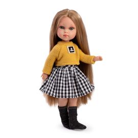 Papusa fashion, Penelope Athens, 33 cm, par blond drept, corp din vinil, cu outfit complet