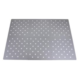 Covoras puzzle colorat, Knorr Toys, 178x120 cm, din spuma moale Eva, cu 18 piese de margine suplimentare, izolator si antiderapant, 0 Luni+, Stelute Gri