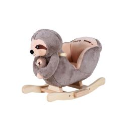 Balansoar din lemn pentru copii, Knorr Toys, include marioneta de mana din plus, 65x32x50 cm, pana la 30 kg, 18 Luni+, Lenesul Luis