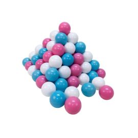 Set 100 bile din plastic moale fara BPA, Knorr Toys, diametru 6 cm, 0 Luni+, Rose/Creme/Light Blue