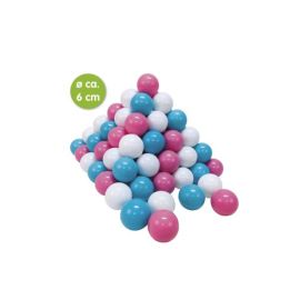 Set 300 bile din plastic moale fara BPA, Knorr Toys, diametru 6 cm, 0 Luni+, Rose/Creme/Light Blue