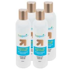 Set 4 x Gel igienic pentru maini cu aloe Topganic, 250ml