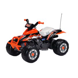 ATV Peg Perego Corral T-Rex, 12V, 3 ani +, Portocaliu / Negru