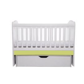 Patut VESSANTI Como Balansoar - Alb cu Verde + Saltea cocos confort 120 x 60 x 12 cm